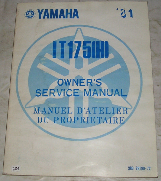 YAMAHA IT175 (G) I980 Owner's Service Manual  3R6-28199-70  #685