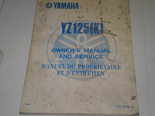 YAMAHA YZ125 (K) 1983 Owner's Service Manual 24X-28199-70 #310.1