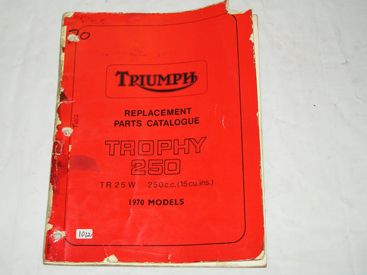 TRIUMPH Trophy 250 TR25W 1970  Parts Catalogue  99-0906   #E12