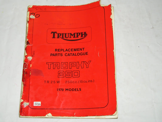 TRIUMPH Trophy 250 TR25W 1970 Parts Catalogue 99-0906 #E12
