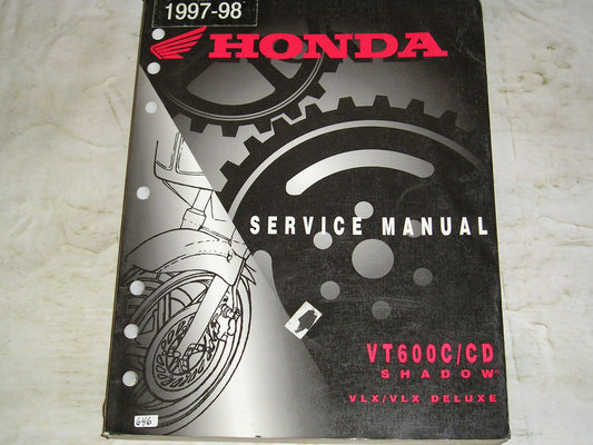 HONDA VT600 C CD  Shadow VLX  Deluxe 1997-1998  Service Manual  61MZ800  #646