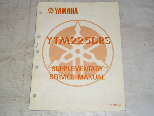 YAMAHA YTM225DR S  TRI-Moto 4 Stroke  1986  Service Manual Supplement  1NV-28197-20  #774