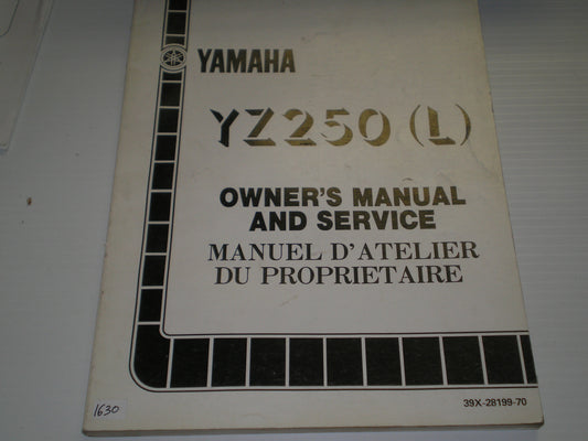 YAMAHA YZ250 L  Competition Motocross  1984  Owner's Service Manual  39X-28199-70  #1630