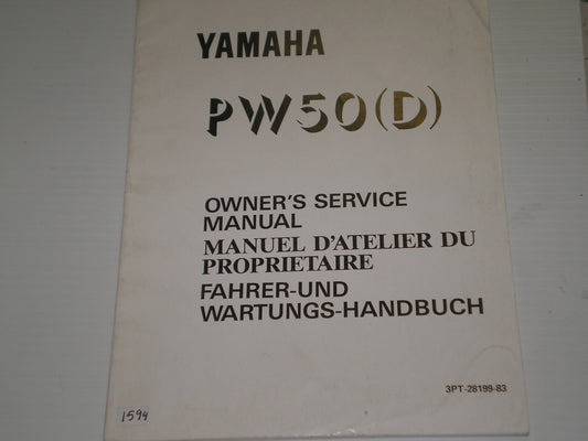 YAMAHA PW50 D  Y-Zinger  Owner's Service Manual  3PT-28199-83  #1594