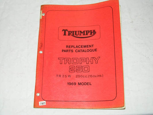 TRIUMPH Trophy 250 TR25W 1969  Parts Catalogue  SPC.10  #E3