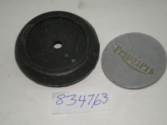 TRIUMPH T140 Gas Tank Center Mounting Plug with Triumph Logo 834763 / 83-4763