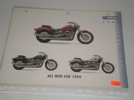 YAMAHA 1999 V STAR 1100  MOTORCYCLE SALES BROCHURE  58B