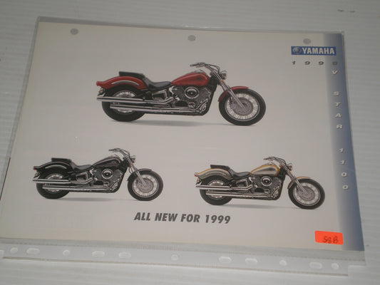 YAMAHA 1999 V STAR 1100 MOTORCYCLE SALES BROCHURE 58B