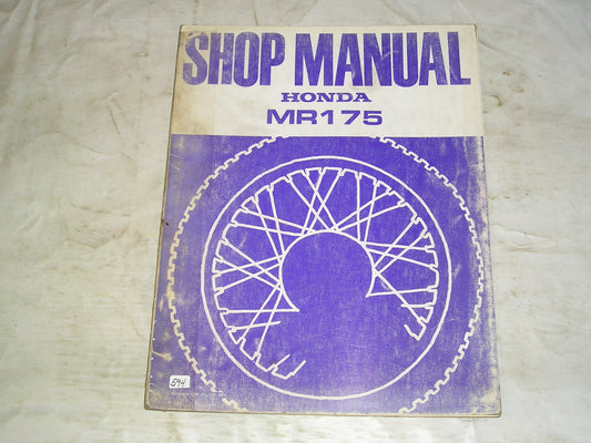 HONDA MR175 1975  Service / Shop Manual  6137307  #594