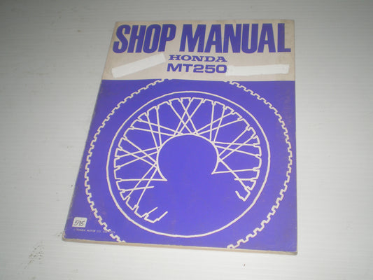 HONDA MT250 1974  Factory Shop Manual  6135801  #595