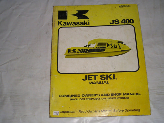 KAWASAKI JS400 A3 Jet Ski 1975 1976 Owner's & Service / Shop Manual 99997-721-02 #965