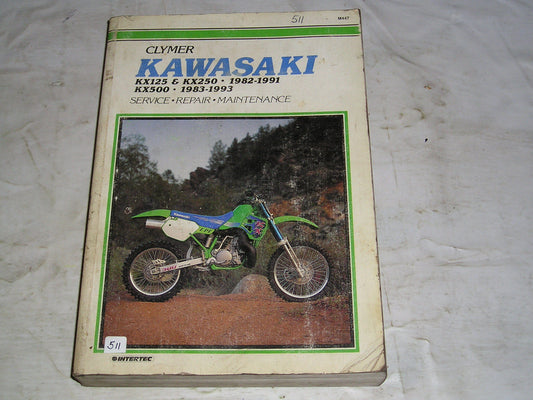 KAWASAKI KX125 KX250 KX500 1982-1993 Clymer Service Manual M447  #511