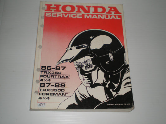 HONDA TRX350  TRX350 D 1986-1989  Service Manual   61HA703  #1566