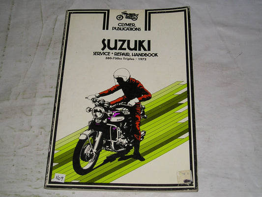 SUZUKI GT380 GT550 GT750 Triples 1972 Clymer Service Manual M368 #409