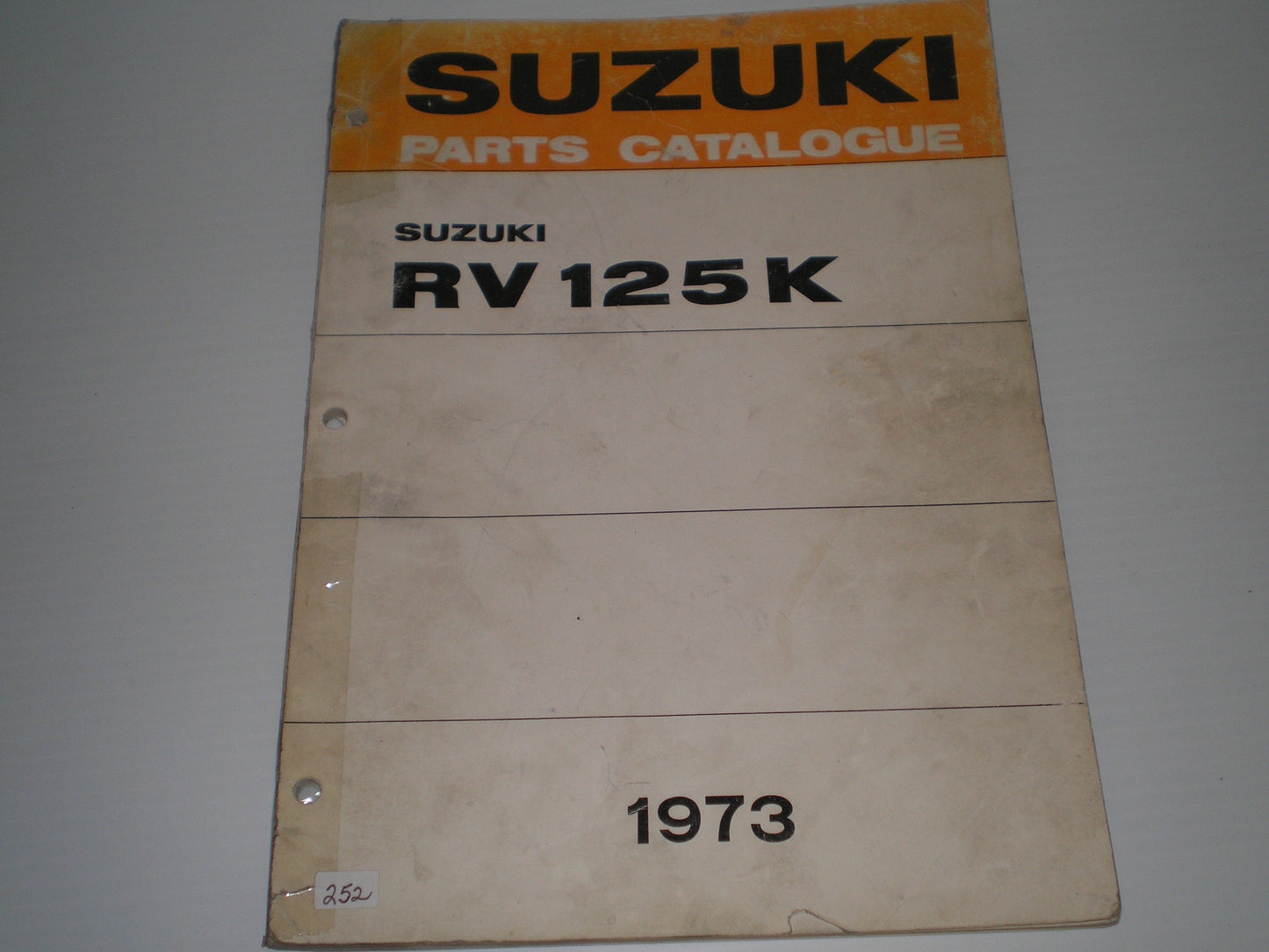 SUZUKI RV125 K 1973  Factory Parts Catalogue   #252