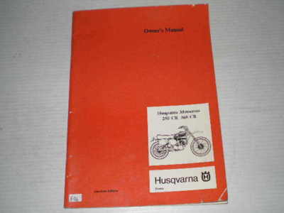 HUSQVARNA 250 & 360 CR Motocross 1975  Owner's Manual  10 18 022-26A  #E89