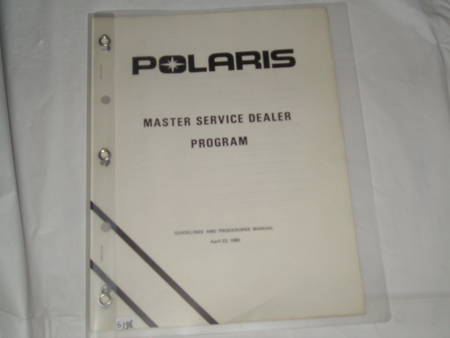 POLARIS 1985 Master Service Dealer Program Guidelines #S188