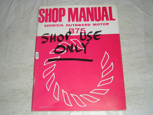 HONDA B75 K2 K3 1977 Outboard Motor Service Manual 6193503 #1053