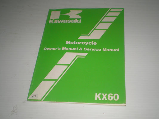 KAWASAKI KX60 B1 1985 Owner's & Service Manual  99920-1291-01  #618