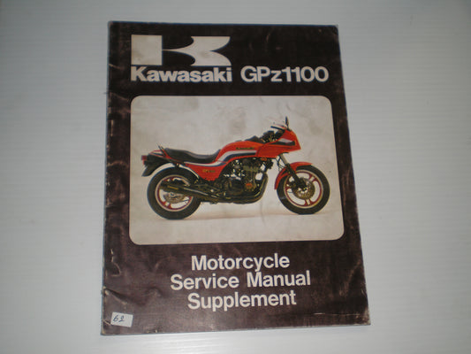 KAWASAKI GPz1100  ZX1100 A1 1983  Service Manual Supplement  99924-1038-01  #62
