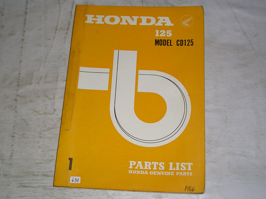 HONDA 125  Model CD125 1967  Factory Parts List  #631