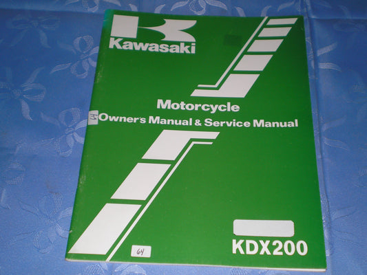 KAWASAKI KDX200 A1 1983 Owner's & Service Manual 99920-1216-01 #64