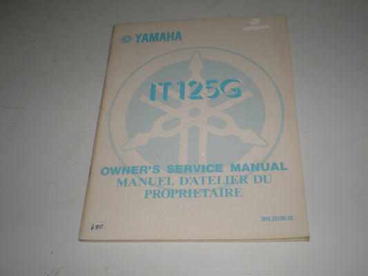 YAMAHA IT125G  IT125 G 1980  Service Manual  3R9-28199-70  #680