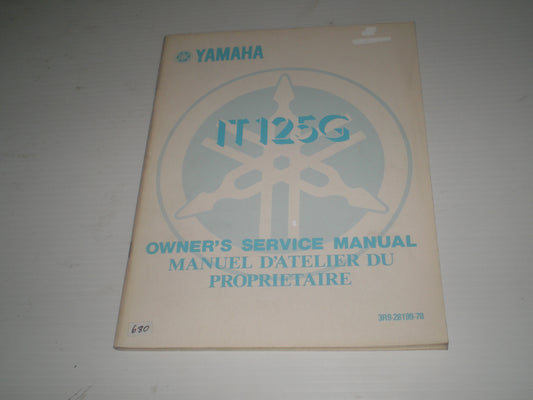 YAMAHA IT125G IT125 G 1980 Service Manual 3R9-28199-70 #680