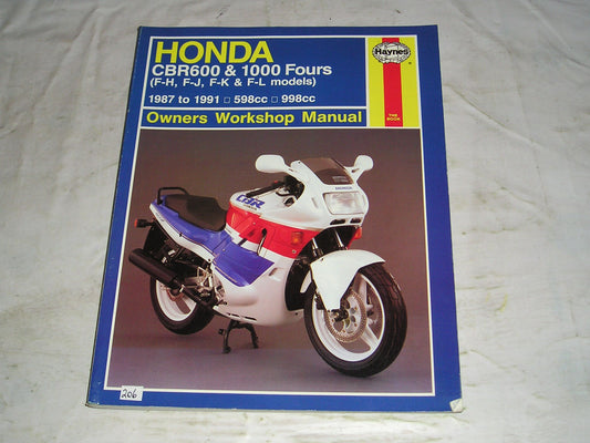HONDA CBR600 CBR1000 1987-1991 Haynes Owner's Workshop Manual 1730  #206