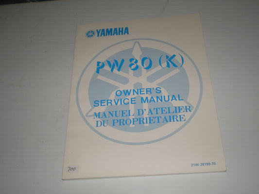 YAMAHA PW80K PW80 K 1983 Owner's Service Manual 21W-28199-70 #700