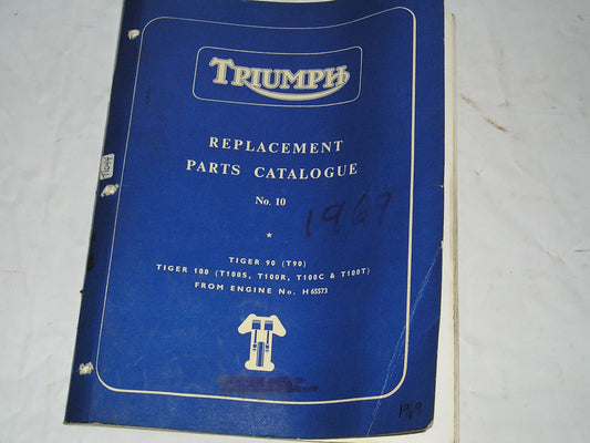 TRIUMPH Tiger T90 T100 S/R/C/T "C" Range Models 1969 Parts Catalogue No.10 SPC.8 #E16