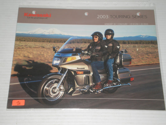 KAWASAKI 2003 MOTORCYCLE TOURING SERIES SALES BROCHUE # 72