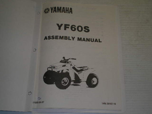 YAMAHA YF60 S 1985 Assembly Manual  1HN-28107-10  LIT-11666-04-87  #72