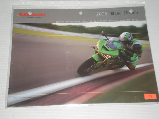 KAWASAKI 2003 NINJA MOTORCYCLE SERIES SALES BROCHUSE  # 73