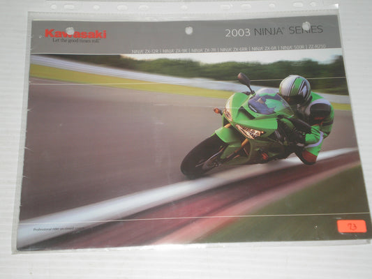 KAWASAKI 2003 NINJA MOTORCYCLE SERIES SALES BROCHUSE # 73