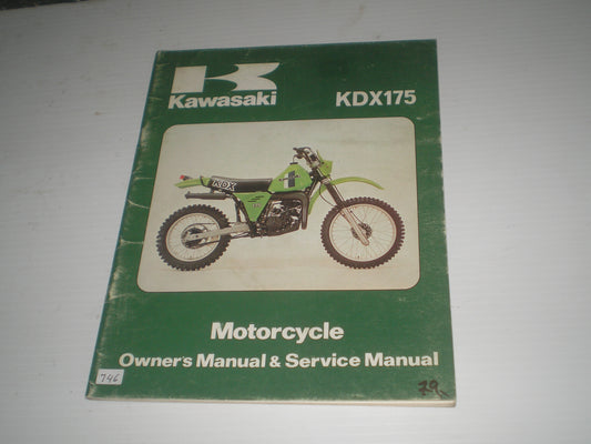 KAWASAKI KDX175 A1 1980 Owner's & Service Manual 99920-1088-01 #746