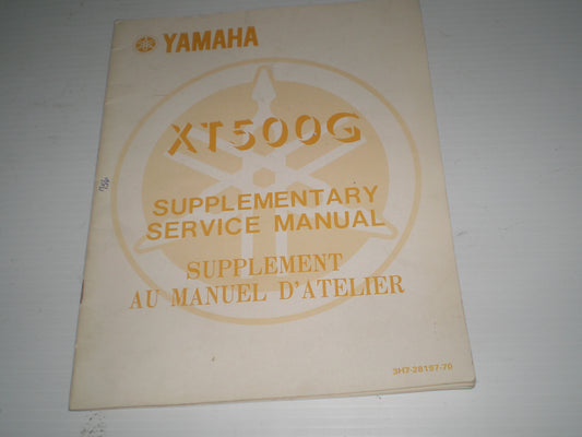 YAMAHA XT500 G 1980  Service Manual Supplement  3H7-28197-70  #756
