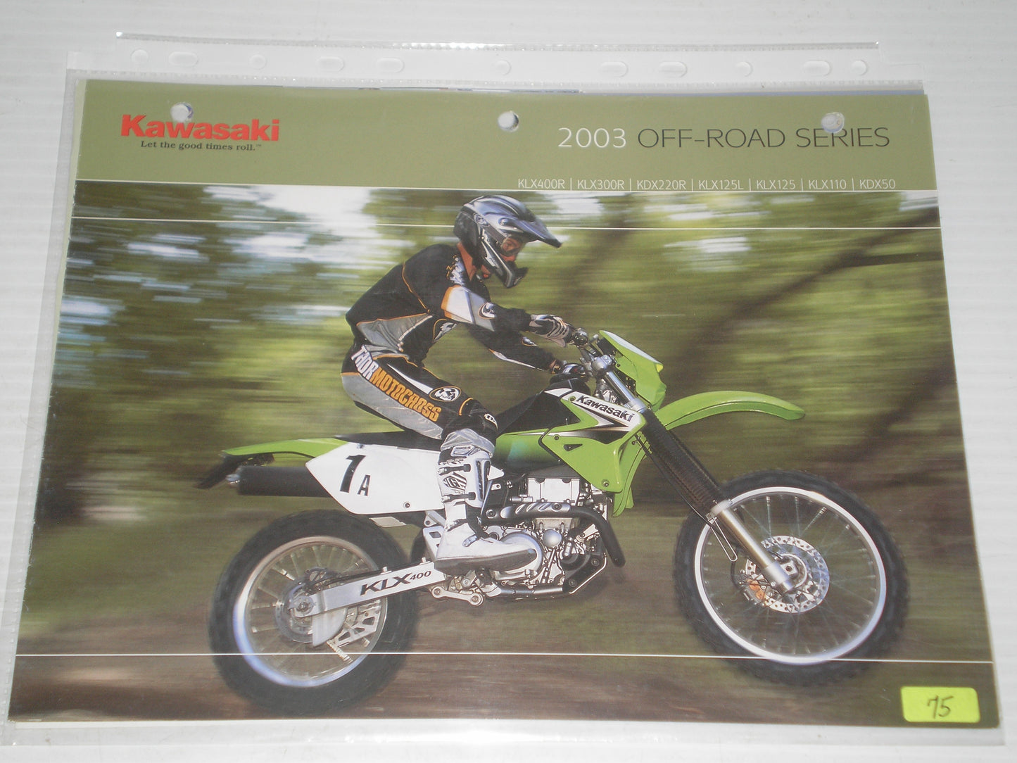 KAWASAKI  2003  OFF ROAD SERIS SALES BROCHURE  # 75