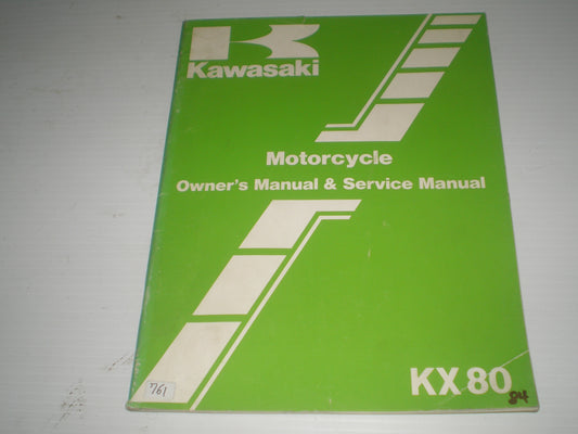 KAWASAKI KX80 E3 F3 1985  Owner's & Service Manual  99920-1290-01  #761