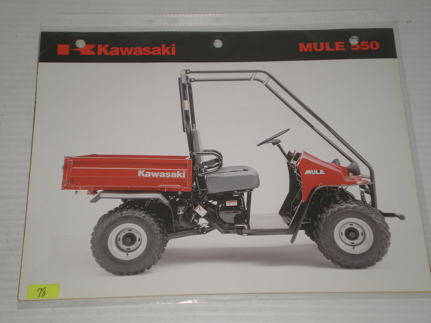 KAWASAKI  MULE 650  SALES BROCHURE  # 78