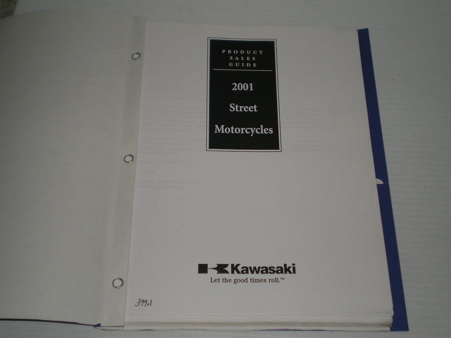 KAWASAKI 2001  Dealer's Product Sales Guide #399.1