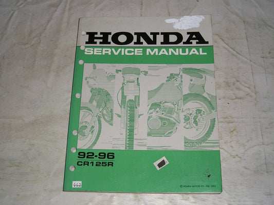 HONDA CR125R  CR125 R 1992-1996  Service Manual  61KZ404  #662
