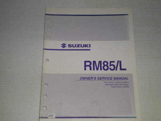 SUZUKI RM85 L 2003 Owner's Service Manual 99011-02B78-03A #544