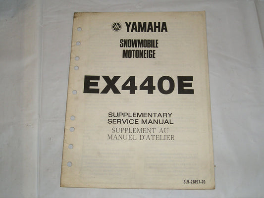 YAMAHA EX440 E  EX440E  Exciter 1981 Service Manual Supplement 8L5-28197-70  #S118