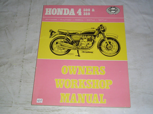 HONDA CB350 CB500 Fours 1971 on Haynes Owner's Workshop Manual 132 #417