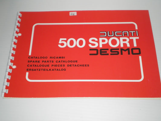 DUCATI 500 Sport Desmo Spare Parts Catalogue #E52