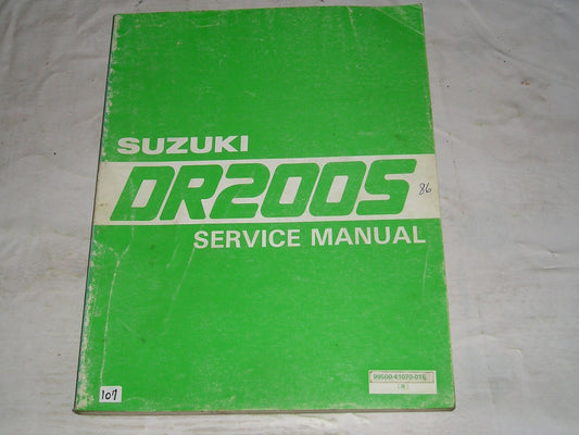 SUZUKI DR200S DR200 S 1986 Service Manual 99500-41070-01E #107