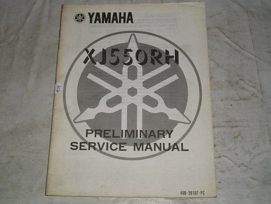 YAMAHA XJ550 RH 1981  Preliminary Service Manual  4U9-28197-PC  #724