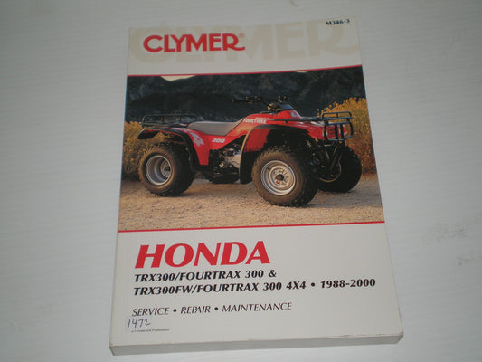 HONDA TRX300 FW  Fourtrax 300  1988-2000  Clymer Service Manual M346-3  #1472