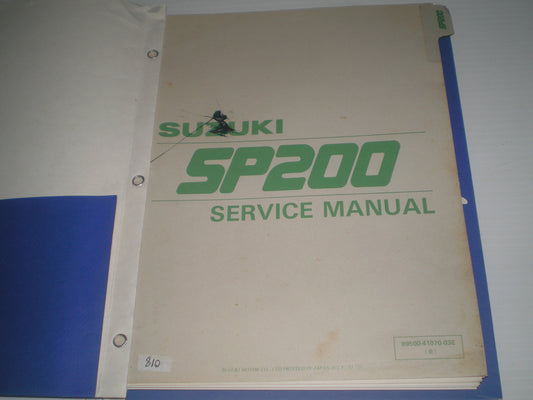 SUZUKI SP200G SP200 G 1986 Service Manual 99500-41070-03E #810